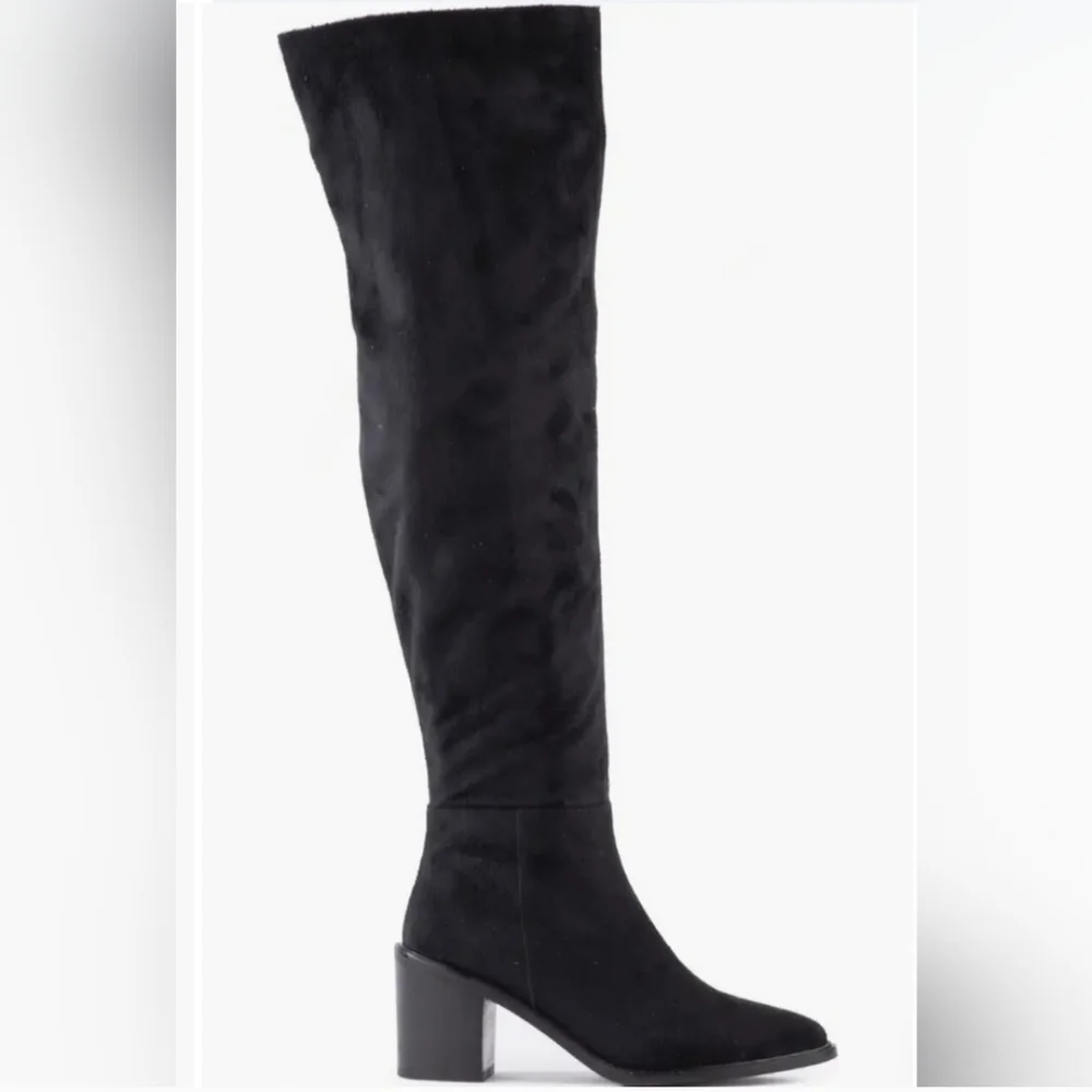 Sexy Chic Seychelles Black Microsuede OTK Boots
